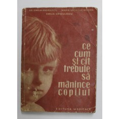 CE, CUM SI CAT TREBUIE SA MANANCE COPILUL de EMILIA ANDREESCU ...EMILIA SANDULESCU , 1964 ,