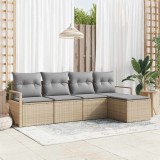 vidaXL Set de canapele pentru grădină 5 pcs Beige și gri deschis