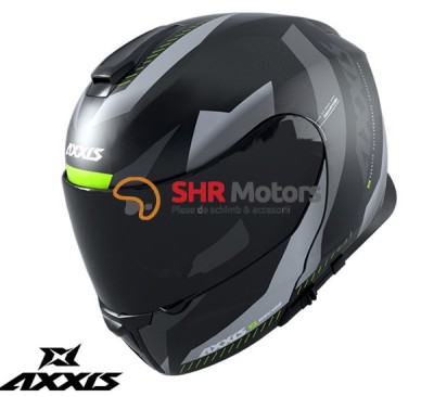 Casca modulara Axxis model Gecko SV Shield B2 gri lucios (ochelari soare integrati) foto