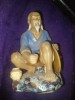 BIBELOU DE PORTELAN VECHI,,PESCAR CHINEZ&#039;&#039;,bibelou vintage de colectie,bibelou Pescar