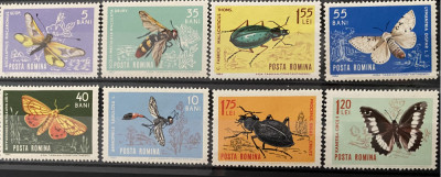 ROMANIA 1964 LP 580 INSECTE, serie MNH foto