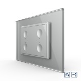 Cumpara ieftin Intrerupator touch Livolo cvadruplu wireless cap-scara, gri, sticla