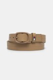 Tommy Jeans curea din piele intoarsa culoarea verde, AW0AW17392