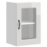 Cumpara ieftin Dulap bucatarie cu usa sticla Kalmar lemn prelucrat alb lucios