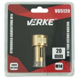 Carota diamantata pentru piatra, gresie si beton 20mm M14 V05120 Verke