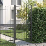 vidaXL Poartă de gard cu blocare Asten Negru 175 x 88 cm Oțel 42034052