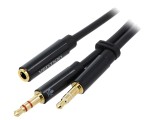 Cablu Jack 3,5mm 3pin la Jack 3,5mm 4pin 0,3m