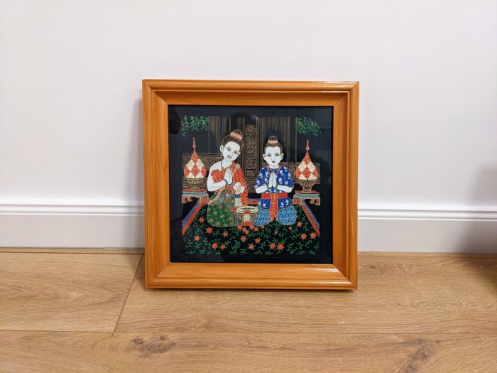 &ldquo;Kop khun kap&rdquo;, textil Thailanda, 29x29 cm
