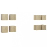 Cumpara ieftin Dulapuri TV suspendate, 8 buc., stejar Sonoma, 30,5x30x30 cm