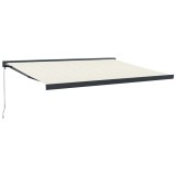 Cumpara ieftin Copertina retractabila, crem, 4,5x3 m, textil si aluminiu
