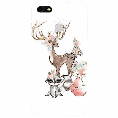 Husa silicon pentru Huawei P9 Lite mini, Foxs And Deer foto