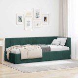 vidaXL Cadru de pat colțar Verde &icirc;nchis 80 x 200 cm Catifea