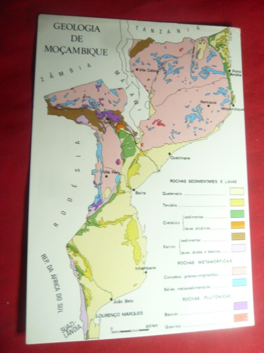 Ilustrata- Harta- Geologia Statului Mozambic - Mozambic