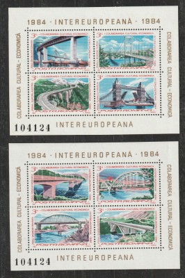 Romania 1984 - #1097 Colaborarea Intereuropeana M/S 2v MNH foto