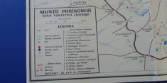myh 12 - Harta turistica foarte veche - Muntii Parang - piesa de colectie