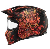 Casca pentru scuter - motocicleta MT Streetfighter SV S B5 Hellish rosu mat (ochelari soare integrati) &ndash; masca (protectie) barbie si cozoroc detasabil