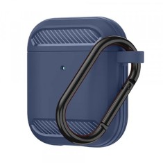 Husa Techsuit Carbon pentru Apple AirPods Gen 2 / Gen 1, Bleumarin