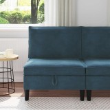 vidaXL Sofa cu Depozitare albastru Catifea 42027113