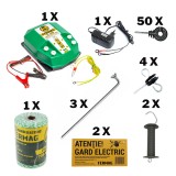 Pachet Gard Electric Bovine Fermag 250m, 3.2J, 230V/12V - Generator, Rola Fir, Izolatori, Manere Poarta, Impamantare, Avertizare