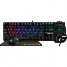 Kit tastatura si mouse Gamdias Hermes E1B RGB Black foto