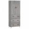 Dulap inalt, gri sonoma, 69,5x34x180 cm, lemn compozit