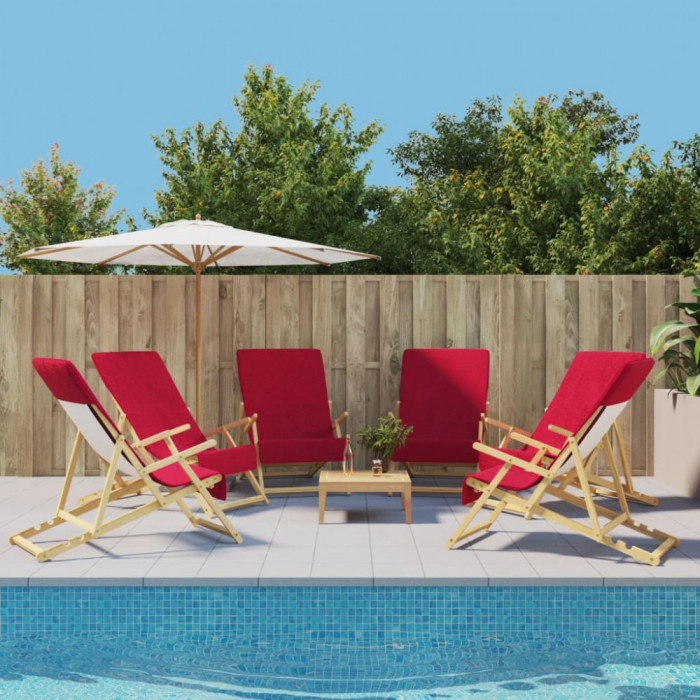 vidaXL Prosoape de plajă, 6 buc., vișiniu, 60x135 cm, textil, 400 GSM 3157057