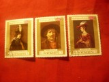 Serie mica Yemen - Pictura -Rembrandt 1969 ,3 val. stampilate, Stampilat