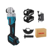 Polizor unghiular fara perii, 2000W, 3000-20000 RPM, disc 125mm, set 2 baterii, verde, 18V