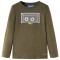 Tricou m&acirc;neci lungi de copii, kaki melanj, 140 12713