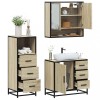 Gossi set mobilier de baie, 3 piese, stejar sonoma, lemn prelucrat