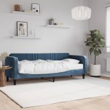 vidaXL Pat de zi cu saltea, albastru, 80x200 cm, catifea
