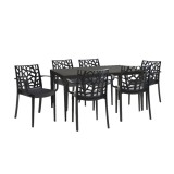 Set mobilier de grădină Odini 6+1 cotiere grafit