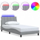 Cumpara ieftin Cadru de pat fara saltea, Hanko, gri deschis, 100x200 cm, textil