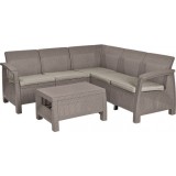 Set de gradina cu coltar - Corfu II Relax Capuccino/ Gri-nisipiu, Micul Meserias