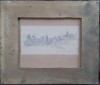 Peisaj in creion - semnat ilizibil si datat 1895, Peisaje, Carbune, Altul