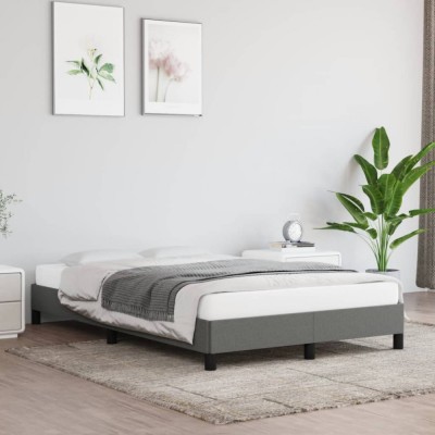 vidaXL Cadru de pat fără saltea gri &amp;icirc;nchis 120x190 cm țesătură 379483 foto