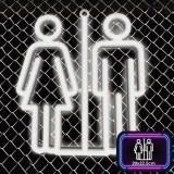 Lampă LED Neon, Toilet Sign, Culoare Albă, Dimensiuni 20x22.5cm, Alimentare USB 1m, Oem