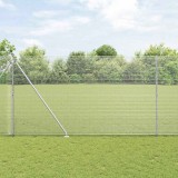 Gard din s&acirc;rmă sudată cu 7 posturi cu v&acirc;rf 1.5x10 m Oțel galvanizat