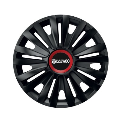 Set 4 capace roti Negre Cu Inel Rosu Royal R15 Compatibil Cu Daewoo foto