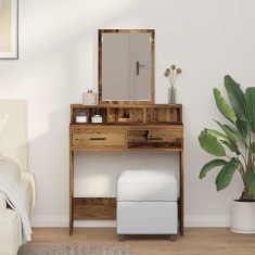 vidaXL Masă de toaletă Lemn vechi 79 x 41 x 140 cm Lemn compozit