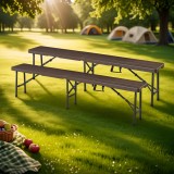Banca pliabila Lillestr&oslash;m maro inchis [en.casa] HausGarden Leisure