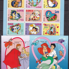 Nevis 1996 Disney Love MI 1030-1308 kleib. + 2 bl. 112,113 MNH
