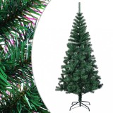 VidaXL Brad de Crăciun artificial cu v&acirc;rfuri irizate verde 240 cm PVC