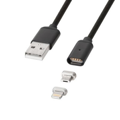 CABLU USB MAGNETIC MICRO USB / LIGHTNING 1M foto