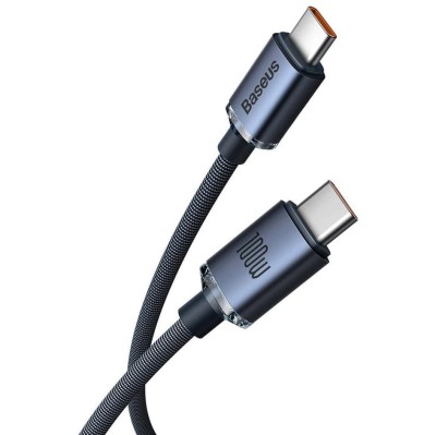 Cablu Baseus Crystal Shine, Type-C la Type-C, PD 100W, 1.2m, Negru foto