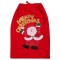 Sac Cadouri, Model Mos Craciun, Mesaj Merry Christmas, Culoare Rosu, Marime 55x77cm, Material Poliester