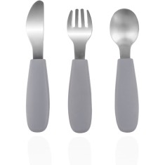 Zopa Silicone Children&#039;s Cutlery tac&acirc;muri pentru copii 6 m+ Dove Grey 3 buc