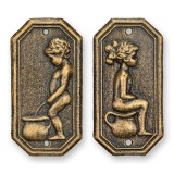 Set plachete decorative usa toaleta bronz CS-91