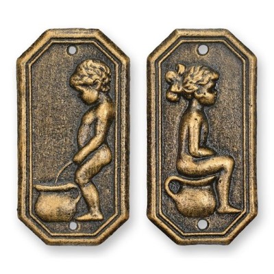 Set plachete decorative usa toaleta bronz CS-91 foto