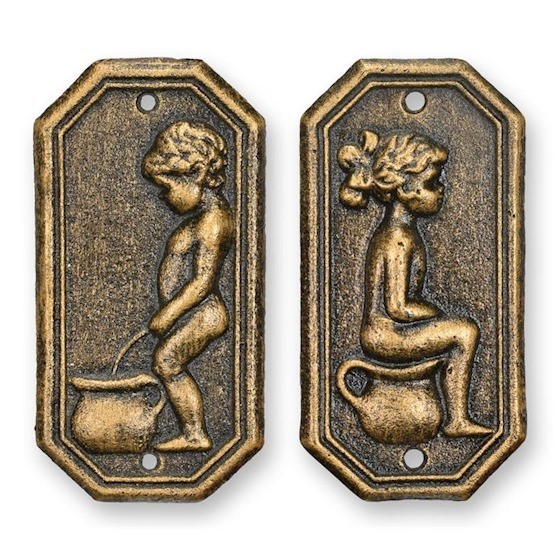 Set plachete decorative usa toaleta bronz CS-91